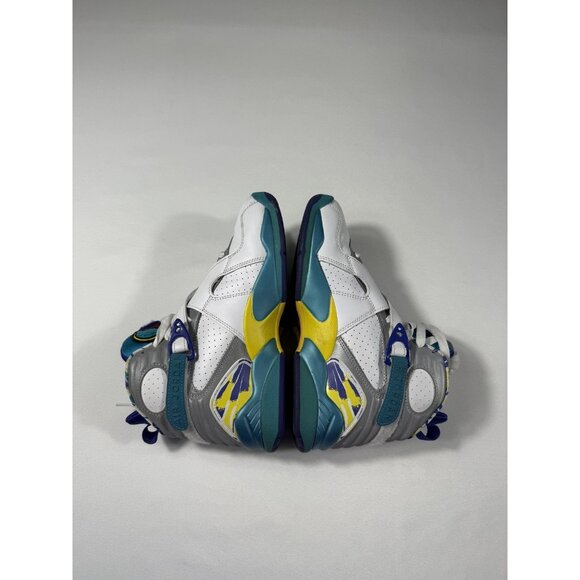 Nike Air Jordan 8 Retro Shoes Womens Size 7 White Aqua Teal Yellow CI1236-100 - Picture 6 of 10